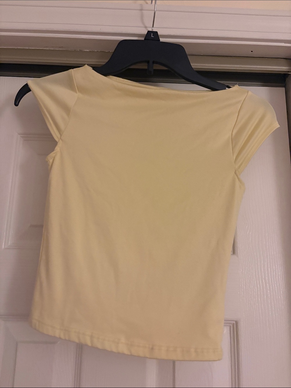 Women's Light Yellow Cap Sleeve Top